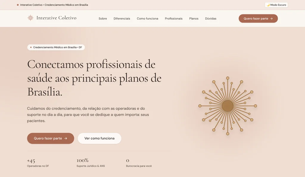 Interative Coletivo - Site de Credenciamento & ERP de Faturamento em Saúde - Interface Pública
